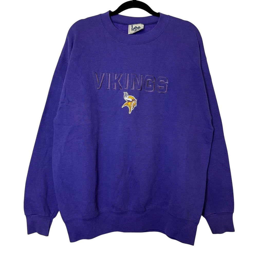 Vtg Minnesota Vikings Sweatshirt Purple Crewneck 90s NFL USA Made L